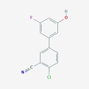 molecular formula C13H7ClFNO B6374250 5-(4-Chloro-3-cyanophenyl)-3-fluorophenol, 95% CAS No. 1261895-54-8