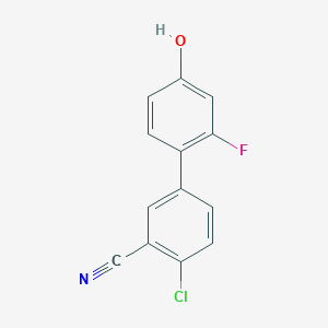 molecular formula C13H7ClFNO B6374257 4-(4-Chloro-3-cyanophenyl)-3-fluorophenol, 95% CAS No. 1261981-78-5