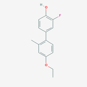 molecular formula C15H15FO2 B6374258 4-(4-Ethoxy-2-methylphenyl)-2-fluorophenol, 95% CAS No. 1261965-40-5