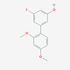 molecular formula C14H13FO3 B6374266 5-(2,4-Dimethoxyphenyl)-3-fluorophenol, 95% CAS No. 1261946-09-1