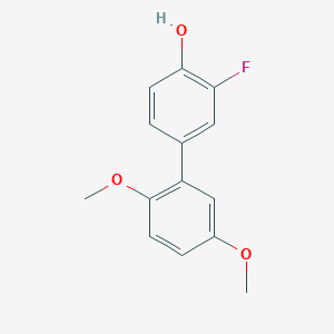 molecular formula C14H13FO3 B6374274 4-(2,5-Dimethoxyphenyl)-2-fluorophenol, 95% CAS No. 1261946-15-9