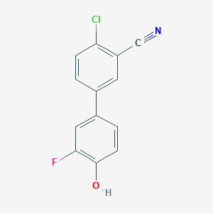 molecular formula C13H7ClFNO B6374278 4-(4-Chloro-3-cyanophenyl)-2-fluorophenol, 95% CAS No. 1261894-00-1