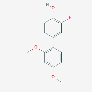 molecular formula C14H13FO3 B6374292 4-(2,4-Dimethoxyphenyl)-2-fluorophenol, 95% CAS No. 1261981-81-0