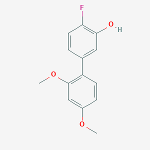 molecular formula C14H13FO3 B6374296 5-(2,4-Dimethoxyphenyl)-2-fluorophenol, 95% CAS No. 1261918-38-0