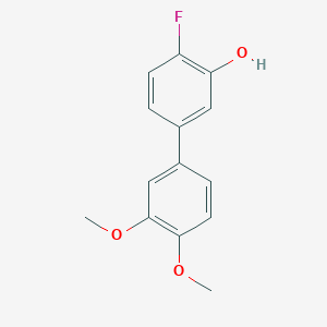 molecular formula C14H13FO3 B6374300 5-(3,4-Dimethoxyphenyl)-2-fluorophenol, 95% CAS No. 1261890-90-7