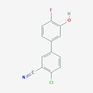 molecular formula C13H7ClFNO B6374311 5-(4-Chloro-3-cyanophenyl)-2-fluorophenol, 95% CAS No. 1261962-07-5