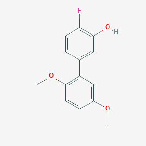 molecular formula C14H13FO3 B6374326 5-(2,5-Dimethoxyphenyl)-2-fluorophenol, 95% CAS No. 1261890-82-7