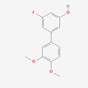 molecular formula C14H13FO3 B6374330 5-(3,4-Dimethoxyphenyl)-3-fluorophenol, 95% CAS No. 1261965-65-4