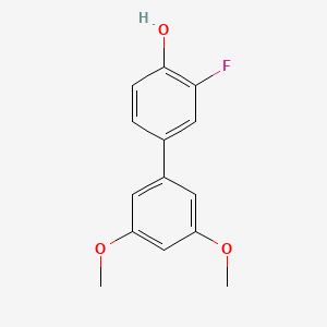 molecular formula C14H13FO3 B6374333 4-(3,5-Dimethoxyphenyl)-2-fluorophenol, 95% CAS No. 1261996-68-2