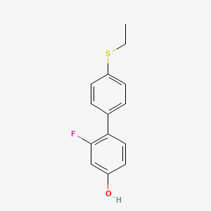 molecular formula C14H13FOS B6374341 4-(4-Ethylthiophenyl)-3-fluorophenol, 95% CAS No. 1261984-67-1