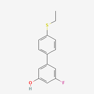 molecular formula C14H13FOS B6374352 5-(4-Ethylthiophenyl)-3-fluorophenol, 95% CAS No. 1261996-80-8