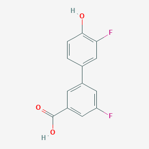 molecular formula C13H8F2O3 B6374355 4-(3-Carboxy-5-fluorophenyl)-2-fluorophenol, 95% CAS No. 1261890-94-1