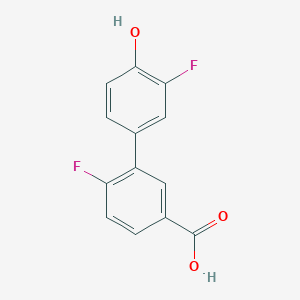 molecular formula C13H8F2O3 B6374376 4-(5-Carboxy-2-fluorophenyl)-2-fluorophenol, 95% CAS No. 1261996-92-2