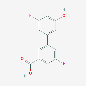 molecular formula C13H8F2O3 B6374408 5-(3-Carboxy-5-fluorophenyl)-3-fluorophenol, 95% CAS No. 1261998-38-2