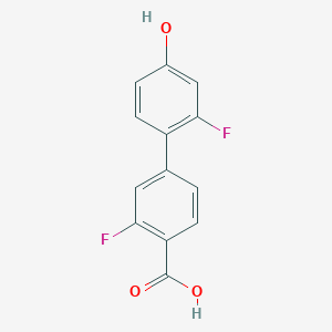 molecular formula C13H8F2O3 B6374411 4-(4-Carboxy-3-fluorophenyl)-3-fluorophenol, 95% CAS No. 1261962-15-5