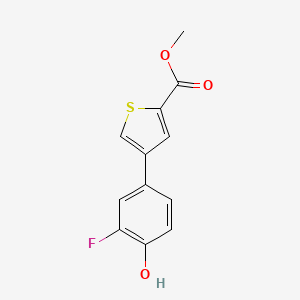 molecular formula C12H9FO3S B6374423 2-Fluoro-4-[5-(methoxycarbonyl)thiophen-3-yl]phenol, 95% CAS No. 1261918-43-7