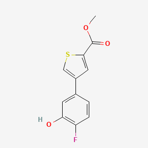 molecular formula C12H9FO3S B6374438 2-Fluoro-5-[5-(methoxycarbonyl)thiophen-3-yl]phenol, 95% CAS No. 1261952-44-6