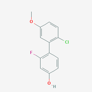 molecular formula C13H10ClFO2 B6374439 4-(2-Chloro-5-methoxyphenyl)-3-fluorophenol, 95% CAS No. 1261891-02-4