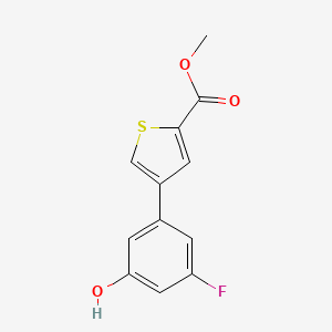 molecular formula C12H9FO3S B6374454 3-Fluoro-5-[5-(methoxycarbonyl)thiophen-3-yl]phenol, 95% CAS No. 1261980-02-2