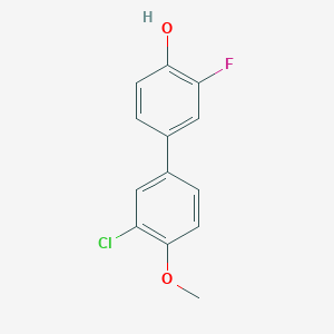 molecular formula C13H10ClFO2 B6374469 4-(3-Chloro-4-methoxyphenyl)-2-fluorophenol, 95% CAS No. 1261996-97-7