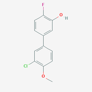 molecular formula C13H10ClFO2 B6374473 5-(3-Chloro-4-methoxyphenyl)-2-fluorophenol, 95% CAS No. 1261897-86-2