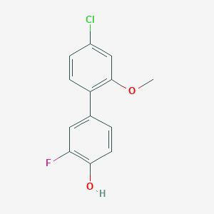 molecular formula C13H10ClFO2 B6374477 4-(4-Chloro-2-methoxyphenyl)-2-fluorophenol, 95% CAS No. 1261997-00-5