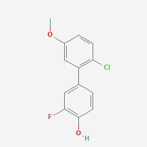 molecular formula C13H10ClFO2 B6374484 4-(2-Chloro-5-methoxyphenyl)-2-fluorophenol, 95% CAS No. 1261918-44-8