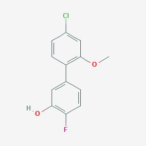 molecular formula C13H10ClFO2 B6374486 5-(4-Chloro-2-methoxyphenyl)-2-fluorophenol, 95% CAS No. 1261962-18-8