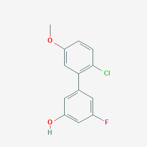 molecular formula C13H10ClFO2 B6374496 5-(2-Chloro-5-methoxyphenyl)-3-fluorophenol, 95% CAS No. 1261897-85-1