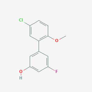 molecular formula C13H10ClFO2 B6374503 5-(5-Chloro-2-methoxyphenyl)-3-fluorophenol, 95% CAS No. 1261897-87-3
