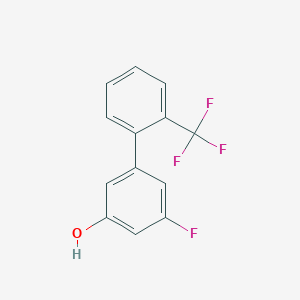 molecular formula C13H8F4O B6374515 3-Fluoro-5-(2-trifluoromethylphenyl)phenol, 95% CAS No. 1261771-33-8