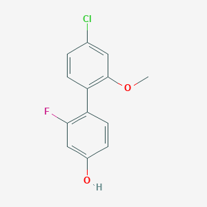 molecular formula C13H10ClFO2 B6374528 4-(4-Chloro-2-methoxyphenyl)-3-fluorophenol, 95% CAS No. 1262002-88-9
