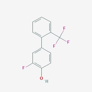 molecular formula C13H8F4O B6374538 2-Fluoro-4-(2-trifluoromethylphenyl)phenol, 95% CAS No. 1261548-05-3
