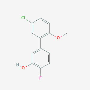 molecular formula C13H10ClFO2 B6374549 5-(5-Chloro-2-methoxyphenyl)-2-fluorophenol, 95% CAS No. 1261998-56-4