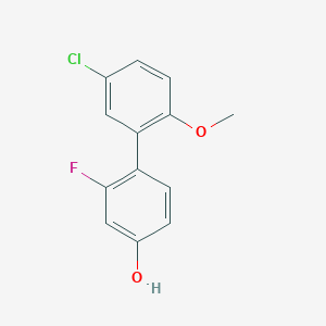 molecular formula C13H10ClFO2 B6374554 4-(5-Chloro-2-methoxyphenyl)-3-fluorophenol, 95% CAS No. 1261962-37-1