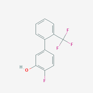 molecular formula C13H8F4O B6374559 2-Fluoro-5-(2-trifluoromethylphenyl)phenol, 95% CAS No. 1261745-34-9