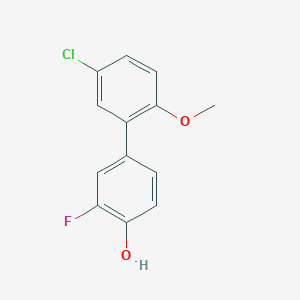 molecular formula C13H10ClFO2 B6374566 4-(5-Chloro-2-methoxyphenyl)-2-fluorophenol, 95% CAS No. 1261998-42-8