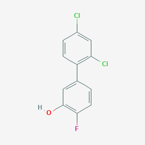 molecular formula C12H7Cl2FO B6374586 5-(2,4-Dichlorophenyl)-2-fluorophenol, 95% CAS No. 1261971-50-9