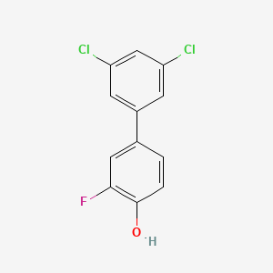 molecular formula C12H7Cl2FO B6374628 4-(3,5-Dichlorophenyl)-2-fluorophenol, 95% CAS No. 634192-35-1