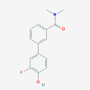 molecular formula C15H14FNO2 B6374635 4-[3-(N,N-Dimethylaminocarbonyl)phenyl]-2-fluorophenol, 95% CAS No. 1261950-63-3