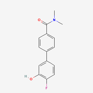 molecular formula C15H14FNO2 B6374654 5-[4-(N,N-Dimethylaminocarbonyl)phenyl]-2-fluorophenol, 95% CAS No. 1261891-09-1
