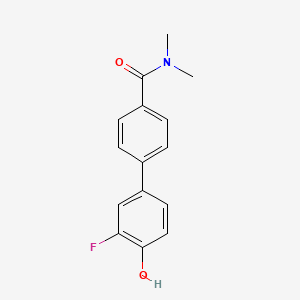 molecular formula C15H14FNO2 B6374669 4-[4-(N,N-Dimethylaminocarbonyl)phenyl]-2-fluorophenol, 95% CAS No. 1261946-70-6
