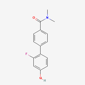 molecular formula C15H14FNO2 B6374684 4-[4-(N,N-Dimethylaminocarbonyl)phenyl]-3-fluorophenol, 95% CAS No. 1261981-93-4