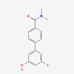 molecular formula C15H14FNO2 B6374692 5-[4-(N,N-Dimethylaminocarbonyl)phenyl]-3-fluorophenol, 95% CAS No. 1261971-66-7