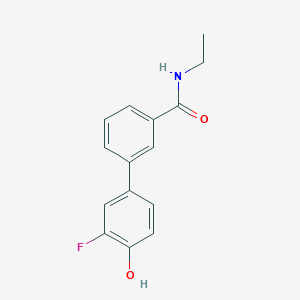 molecular formula C15H14FNO2 B6374697 4-[3-(N-Ethylaminocarbonyl)phenyl]-2-fluorophenol, 95% CAS No. 1261918-48-2