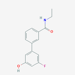 molecular formula C15H14FNO2 B6374703 5-[3-(N-Ethylaminocarbonyl)phenyl]-3-fluorophenol, 95% CAS No. 1261946-76-2