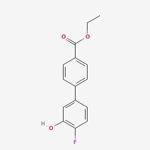 molecular formula C15H13FO3 B6374706 5-(4-Ethoxycarbonylphenyl)-2-fluorophenol, 95% CAS No. 1261962-45-1