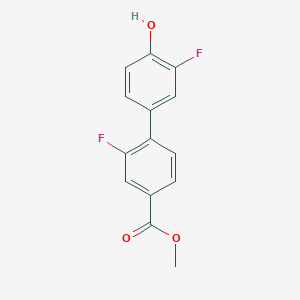 molecular formula C14H10F2O3 B6374709 2-Fluoro-4-(2-fluoro-4-methoxycarbonylphenyl)phenol, 95% CAS No. 1261894-12-5