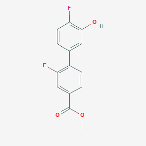 molecular formula C14H10F2O3 B6374716 2-Fluoro-5-(2-fluoro-4-methoxycarbonylphenyl)phenol, 95% CAS No. 1262002-92-5