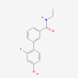 molecular formula C15H14FNO2 B6374728 4-[3-(N-Ethylaminocarbonyl)phenyl]-3-fluorophenol, 95% CAS No. 1261918-49-3